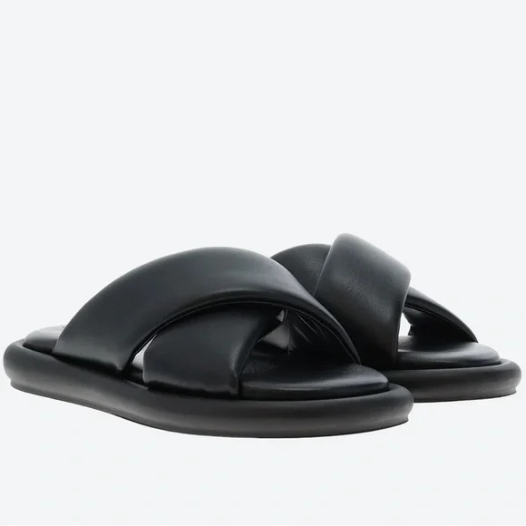 gravitypope Jackie Leather Cushioned Crisscross Sandal - Picture 4 of 12